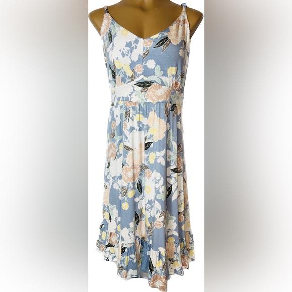 torrid Dresses & Skirts - Torrid Super Soft Knits Mini Shirred Skater Dress Blue Floral Sz 3 3X 22-24